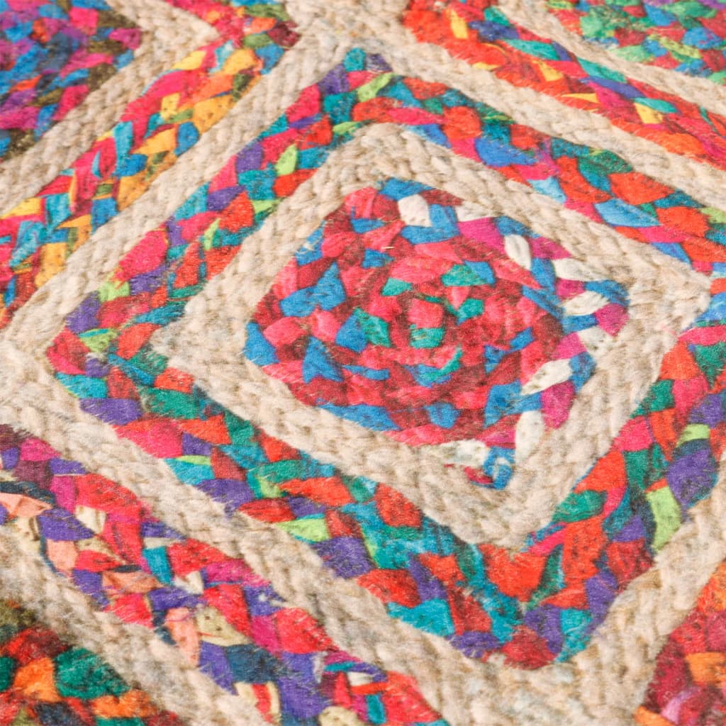 vidaXL Vloerkleed wasbaar anti-slip Ø 120 cm meerkleurig