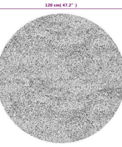 vidaXL Vloerkleed wasbaar anti-slip Ø 120 cm zwart en goudkleurig