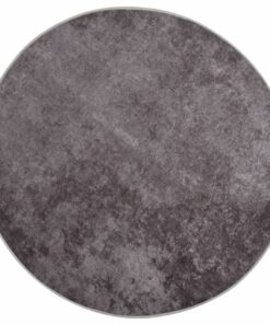vidaXL Vloerkleed wasbaar anti-slip Ø 200 cm grijs