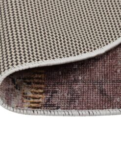 vidaXL Vloerkleed wasbaar anti-slip Ø 200 cm meerkleurig
