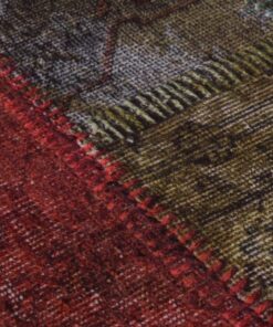 vidaXL Vloerkleed wasbaar anti-slip Ø 200 cm meerkleurig