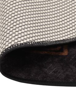 vidaXL Vloerkleed wasbaar anti-slip Ø 200 cm zwart en goudkleurig