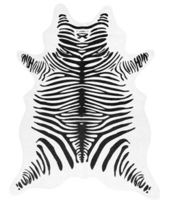 vidaXL Vloerkleed zebrapatroon wasbaar anti-slip 120x170 cm zwart wit