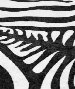 vidaXL Vloerkleed zebrapatroon wasbaar anti-slip 120x170 cm zwart wit