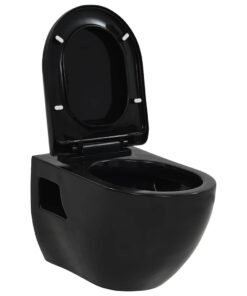 vidaXL Wandtoilet keramiek zwart