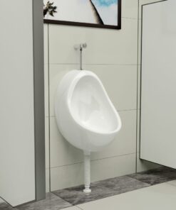 vidaXL Wandurinoir met spoelklep keramiek wit