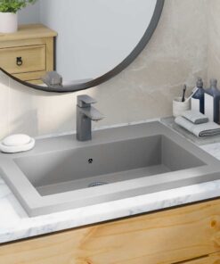 vidaXL Wasbak 600x450x120 mm graniet grijs