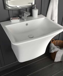 vidaXL Wasbak Wit 53 x 44 x 37 cm Geglazuurd Keramiek