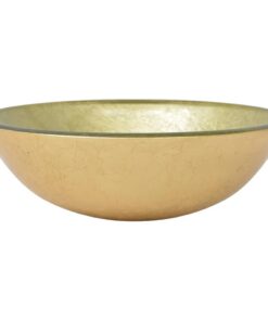 vidaXL Wasbak gehard glas 42 cm goud