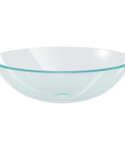 vidaXL Wasbak gehard glas 42 cm transparant
