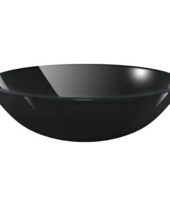 vidaXL Wasbak gehard glas 42 cm zwart