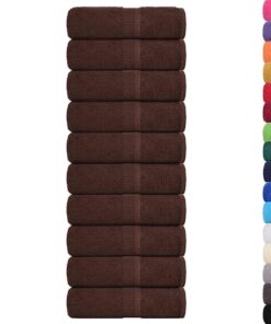 vidaXL Washandjes FROGN 10 st 30x30 cm 360 g/m² bruin