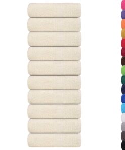 vidaXL Washandjes FROGN 10 st 30x30 cm 360 g/m² crème