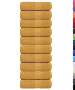 vidaXL Washandjes FROGN 10 st 30x30 cm 360 g/m² goud