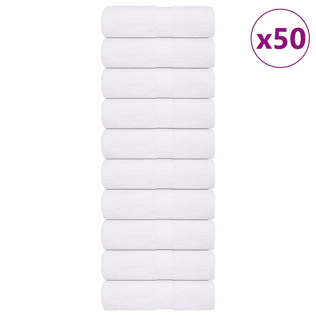 vidaXL Washandjes FROGN 50 st 15x21 cm 360 g/m² wit