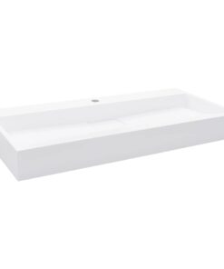 vidaXL Wastafel 100x46x11 cm mineraal gegoten/marmer gegoten wit