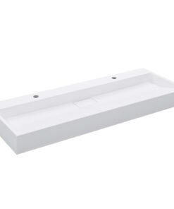 vidaXL Wastafel 120x46x11 cm mineraal gegoten/marmer gegoten wit