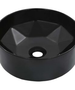 vidaXL Wastafel 36x14 cm keramiek zwart