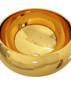 vidaXL Wastafel 40x15 cm keramiek goudkleurig