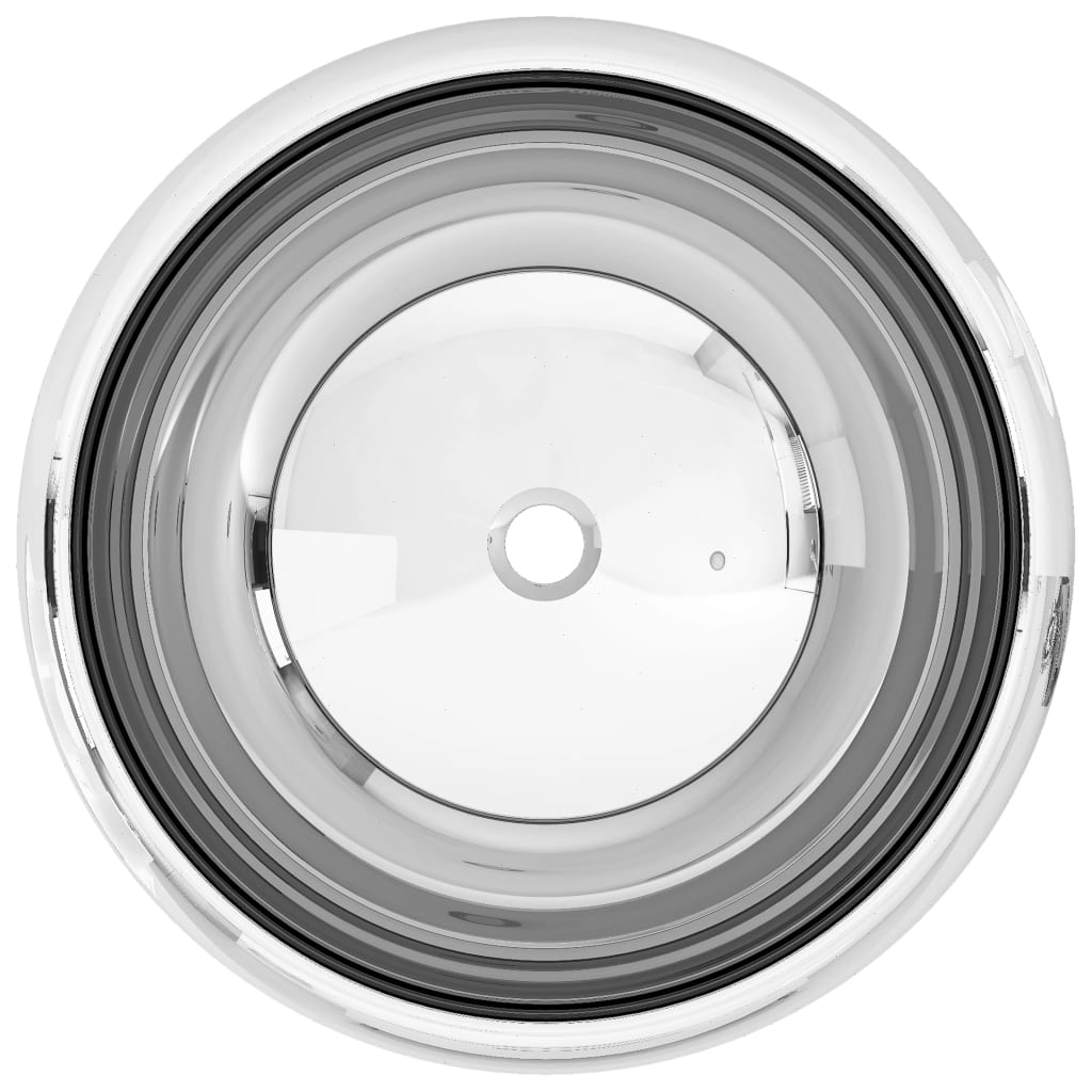 vidaXL Wastafel 40x15 cm keramiek zilverkleurig - Image 3