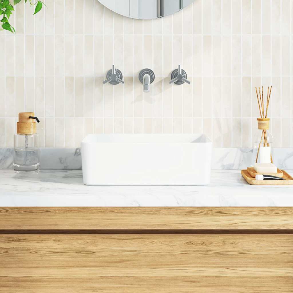 vidaXL Wastafel 40x30x13 cm keramiek wit - Image 3