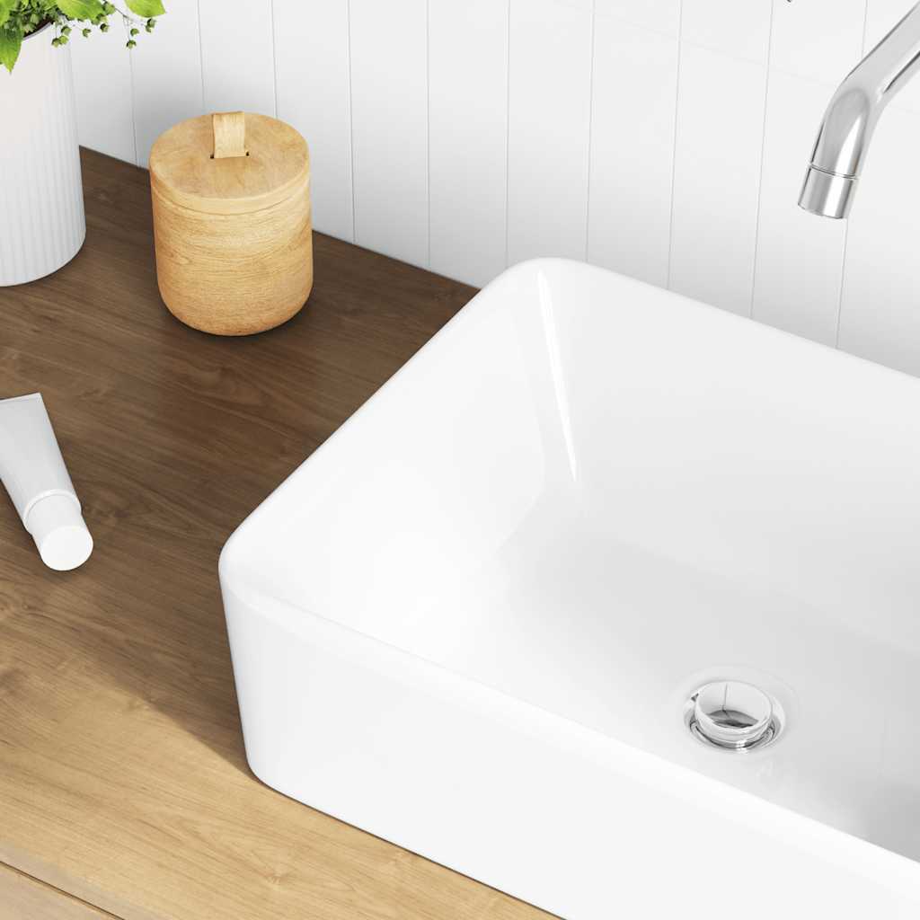 vidaXL Wastafel 40x30x13 cm keramiek wit - Image 4