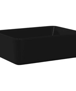 vidaXL Wastafel 40x30x13 cm keramiek zwart