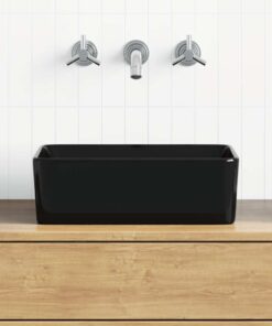 vidaXL Wastafel 40x30x13 cm keramiek zwart