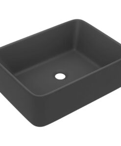vidaXL Wastafel 41x30x12 cm keramiek mat donkergrijs