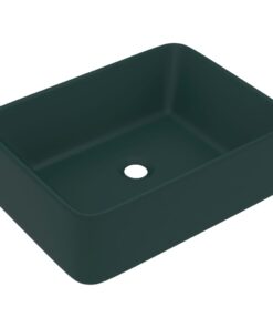 vidaXL Wastafel 41x30x12 cm keramiek mat donkergroen