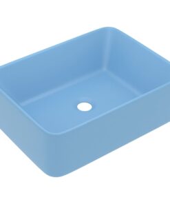 vidaXL Wastafel 41x30x12 cm keramiek mat lichtblauw