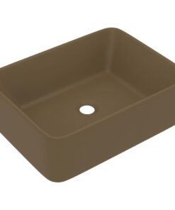 vidaXL Wastafel 41x30x12 cm keramiek matcrème