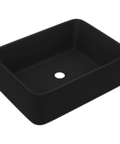 vidaXL Wastafel 41x30x12 cm keramiek matzwart