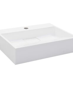 vidaXL Wastafel 50x38x13 cm mineraal gegoten/marmer gegoten wit