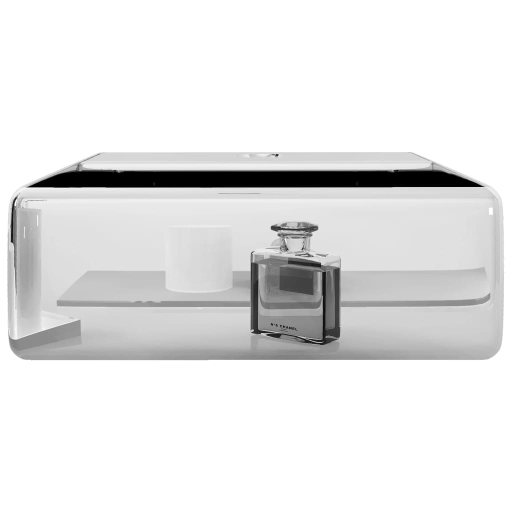 vidaXL Wastafel met kraangat 38x30x11,5 cm keramiek zilverkleurig - Image 5