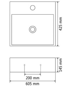 vidaXL Wastafel met kraangat 60