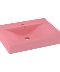 vidaXL Wastafel met kraangat 60x46 cm keramiek matroze