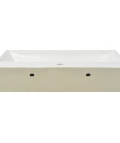 vidaXL Wastafel met kraangat wit 76x42