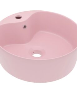 vidaXL Wastafel met overloop 36x13 cm keramiek matroze