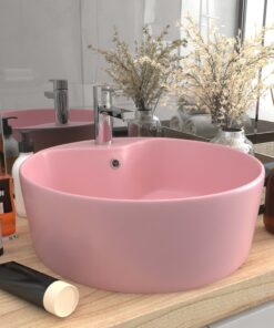 vidaXL Wastafel met overloop 36x13 cm keramiek matroze