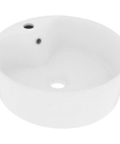 vidaXL Wastafel met overloop 36x13 cm keramiek matwit