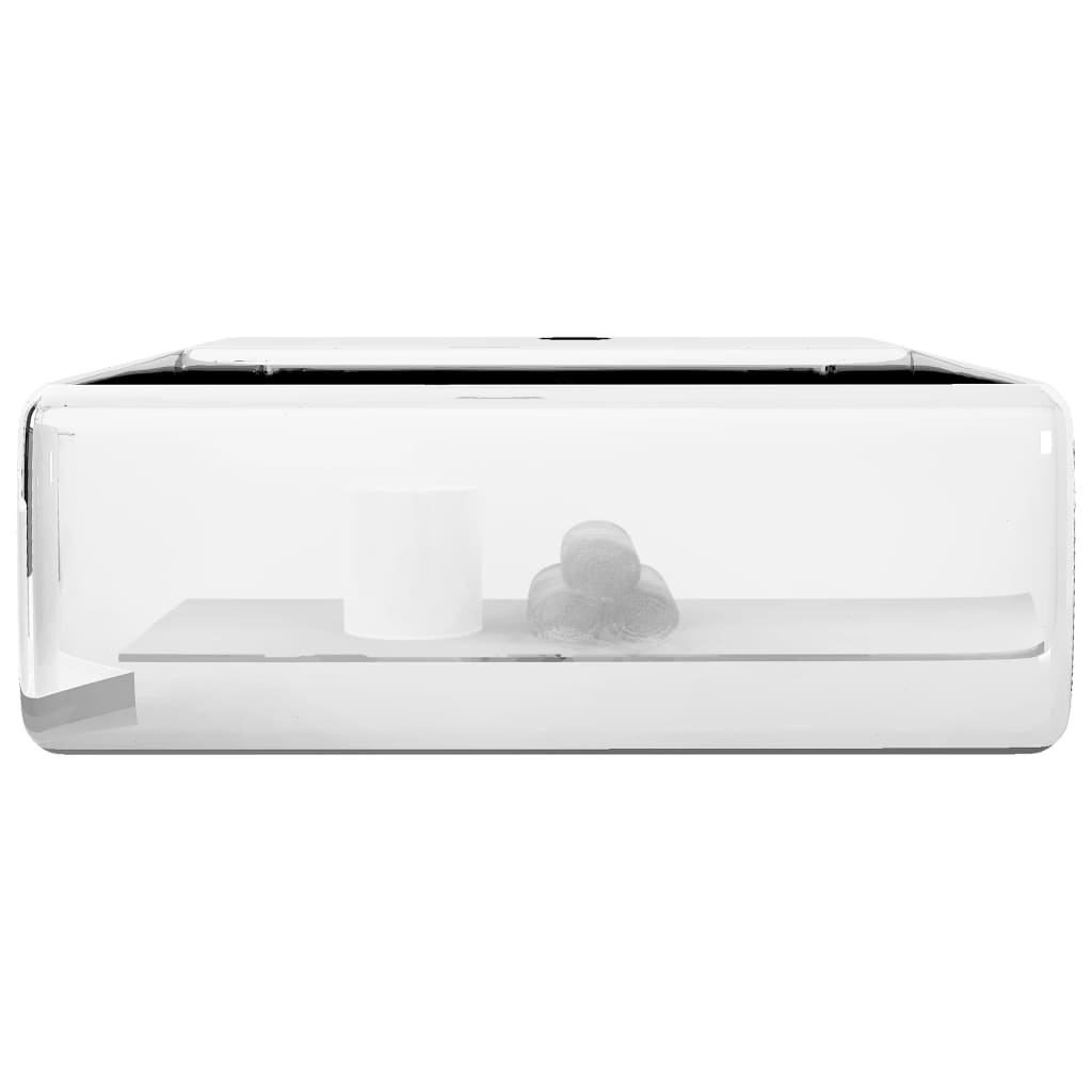 vidaXL Wastafel met overloop 41x41x15 cm keramiek zilverkleurig - Afbeelding 5