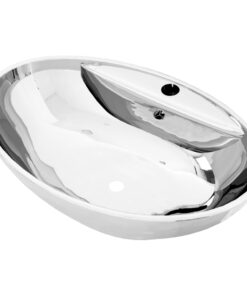 5x39x21 cm keramiek zilverkleurig