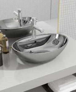 vidaXL Wastafel met overloop 58