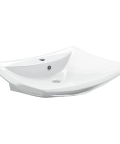 vidaXL Wastafel met overloop en kraangat rechthoekig keramiek