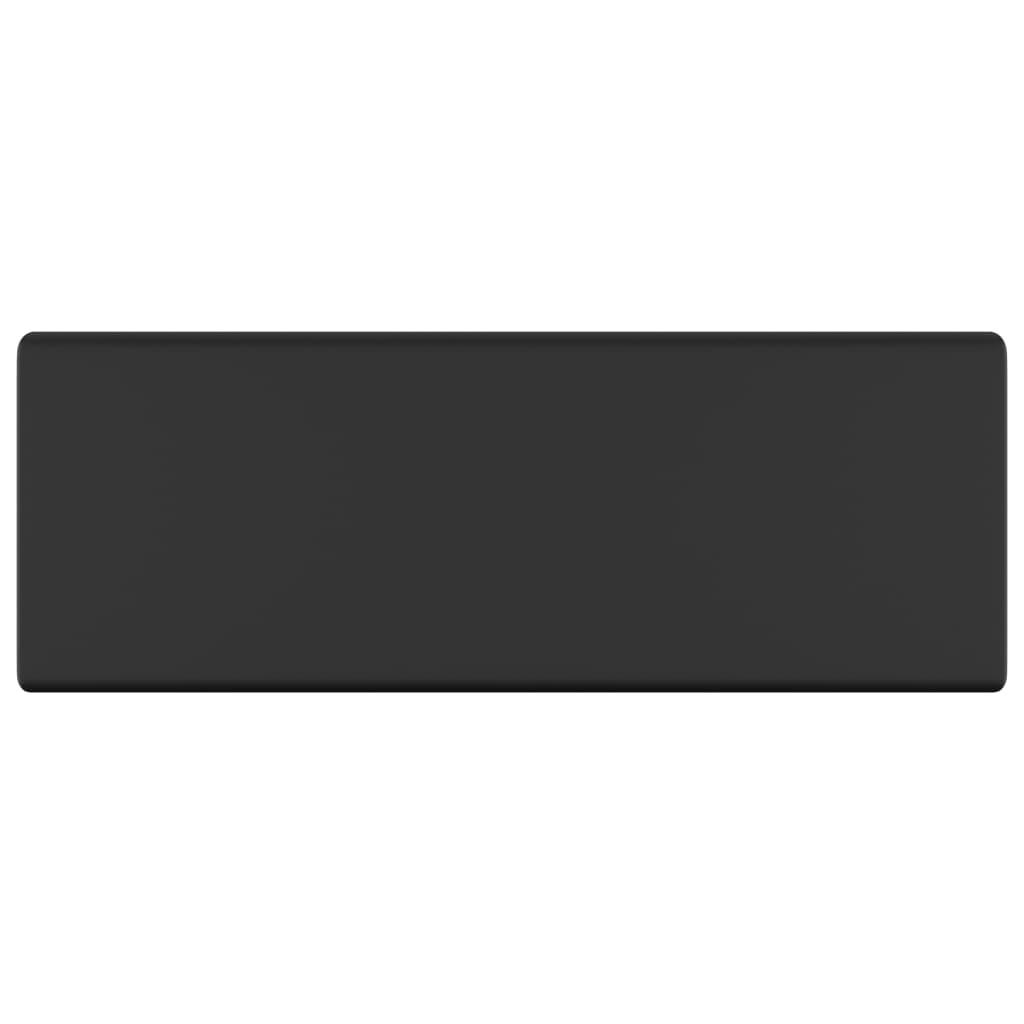 vidaXL Wastafel met overloop vierkant 41x41 cm keramiek matzwart