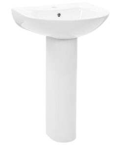 vidaXL Wastafel op voet vrijstaand 520x440x190 mm keramiek wit