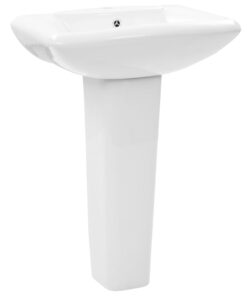 vidaXL Wastafel op voet vrijstaand 580x470x200 mm keramiek wit