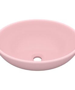 vidaXL Wastafel ovaal 40x33 cm keramiek matroze