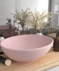 vidaXL Wastafel ovaal 40x33 cm keramiek matroze